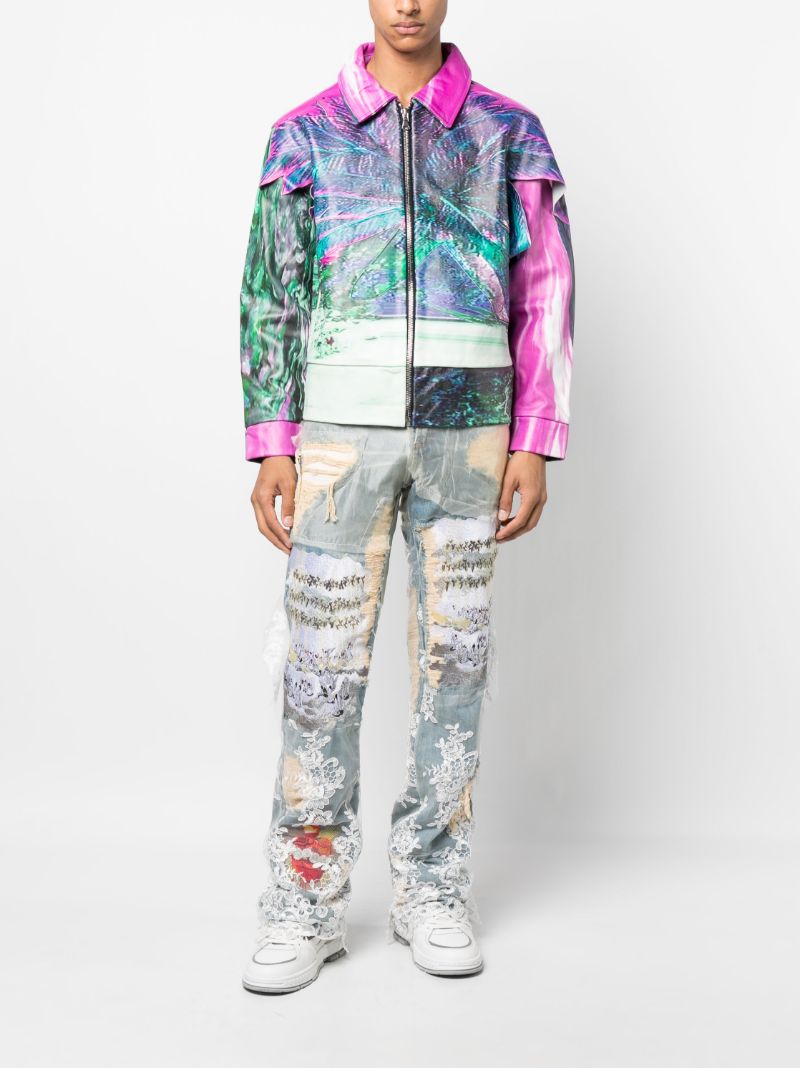 Pink Coastline Leather Jacket