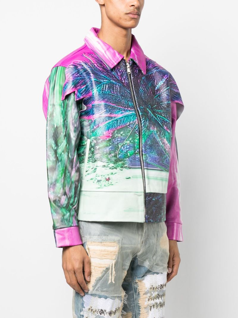 Pink Coastline Leather Jacket