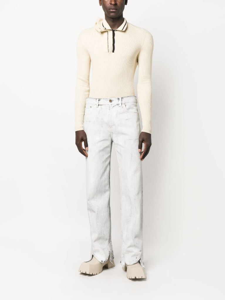 Beige Classic Double Collar Sweater