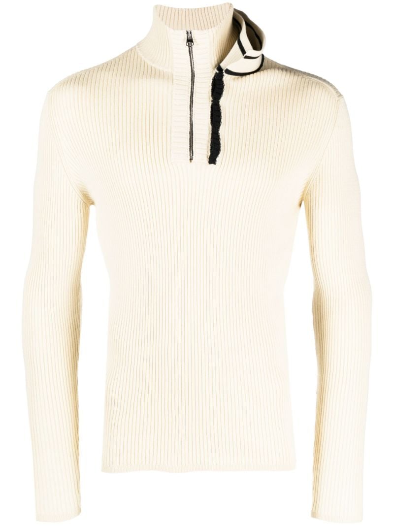 Beige Classic Double Collar Sweater