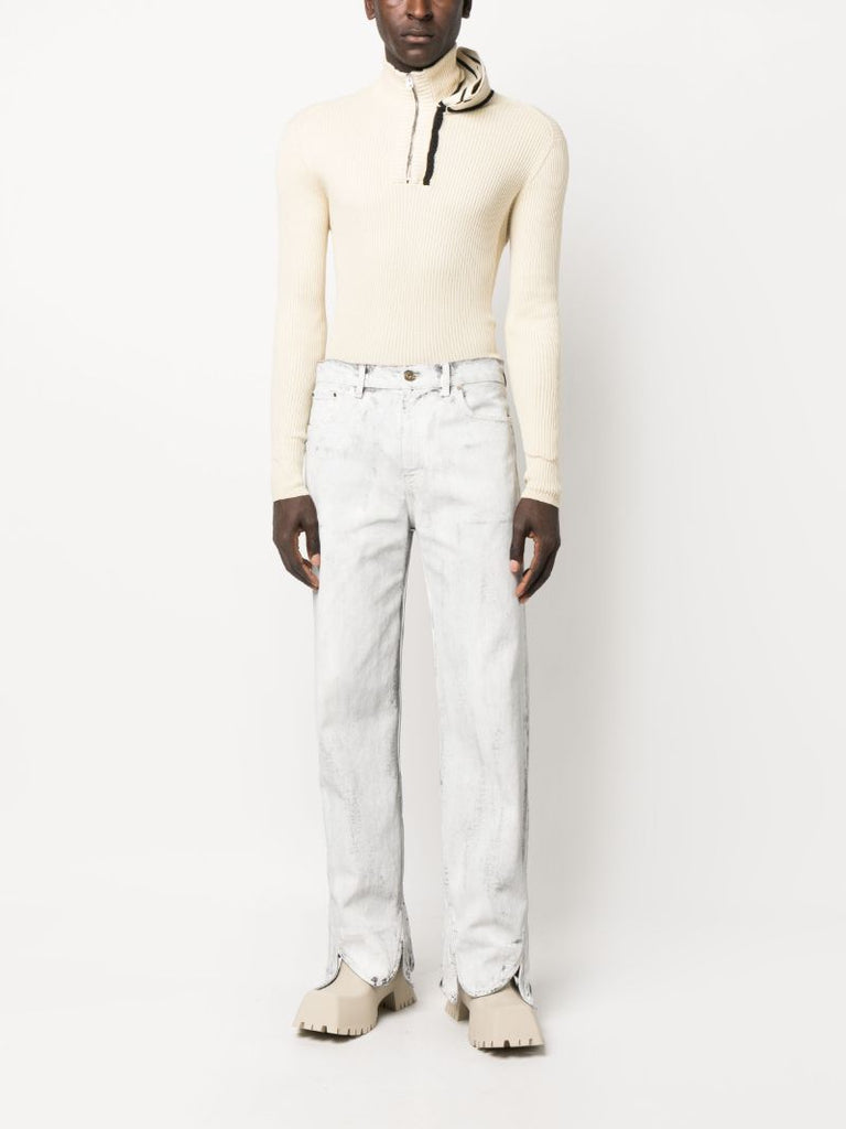 Beige Classic Double Collar Sweater