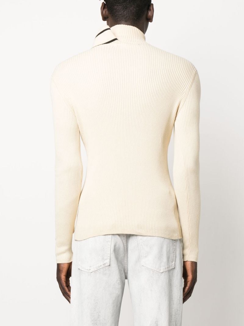 Beige Classic Double Collar Sweater