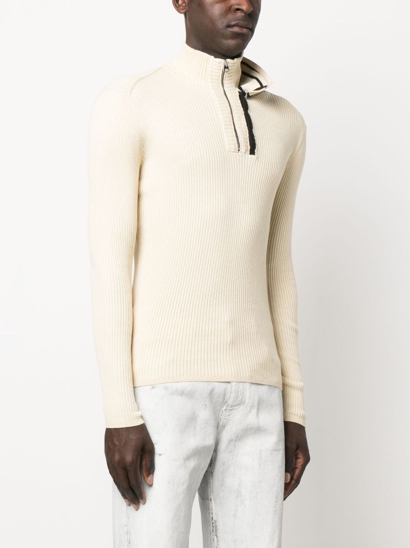 Beige Classic Double Collar Sweater