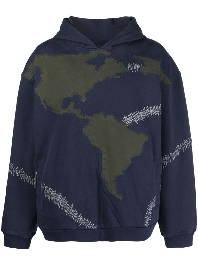 Blue Pangia Cotton Hoodie