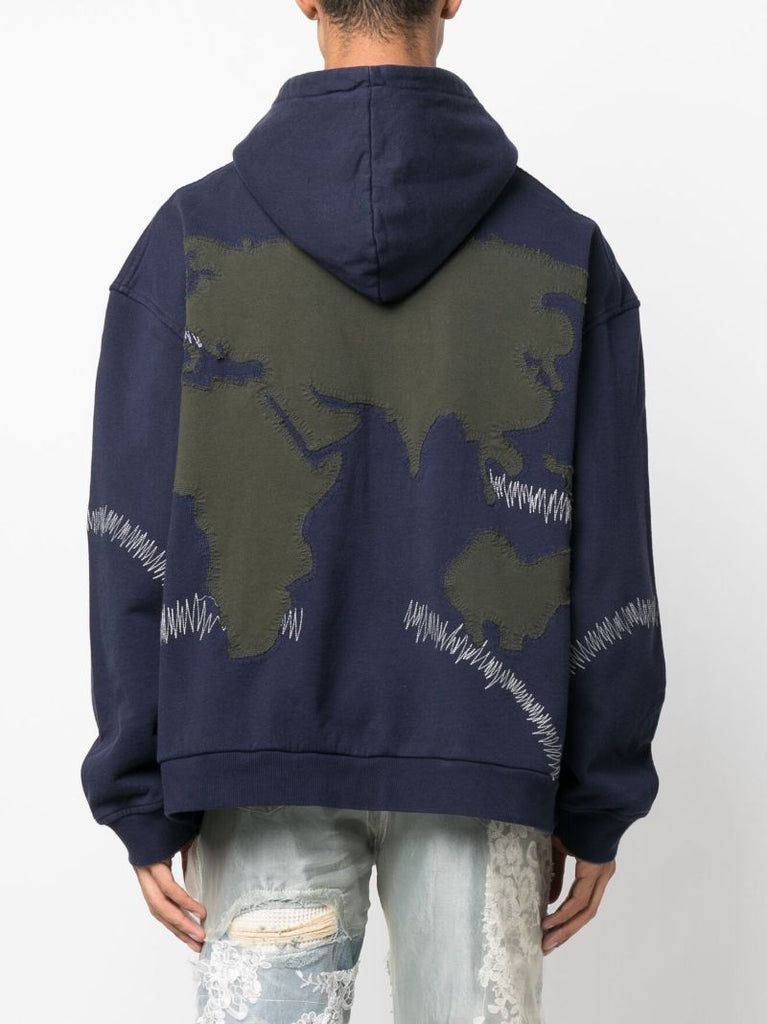 Blue Pangia Cotton Hoodie