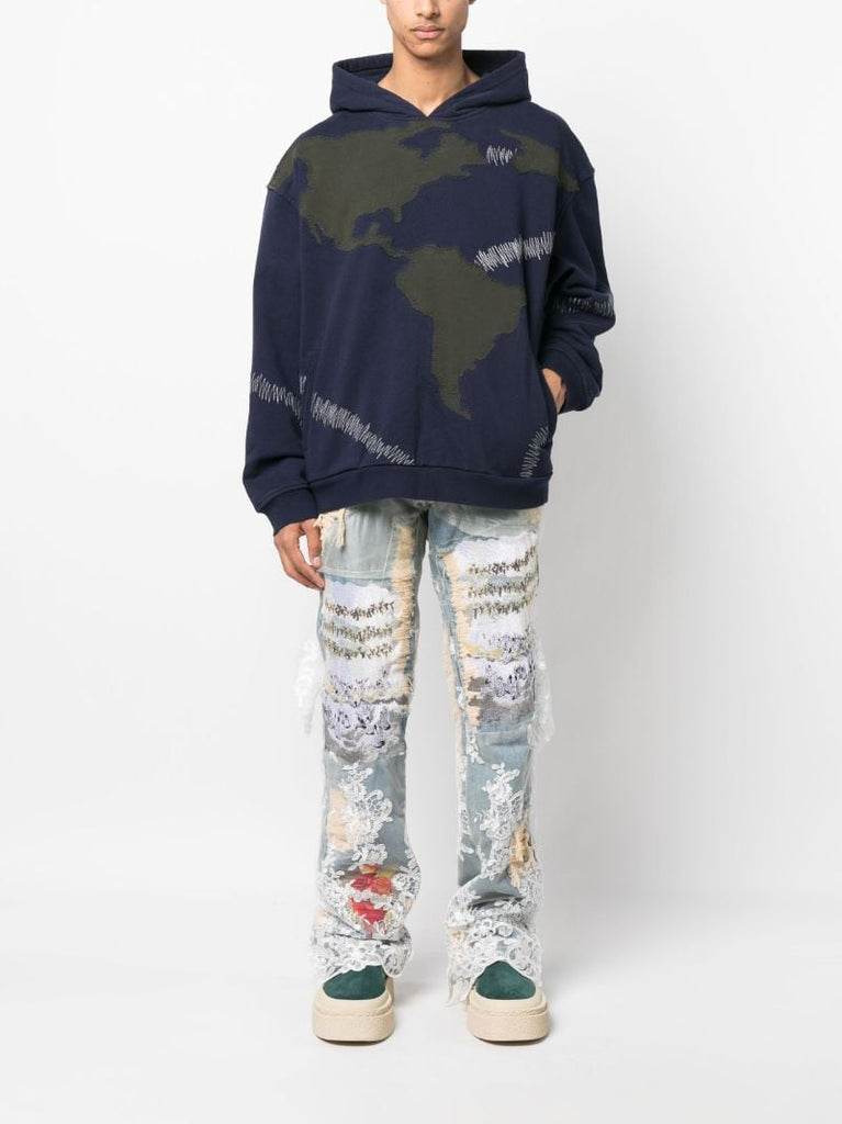 Blue Pangia Cotton Hoodie