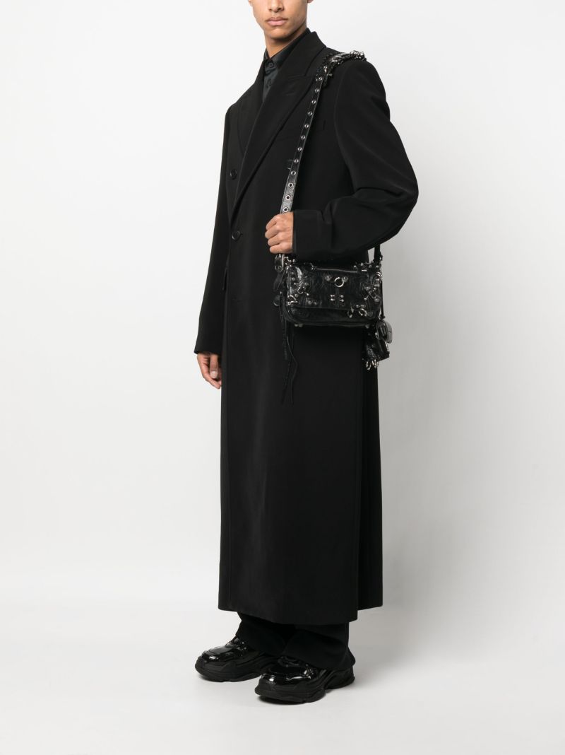 Black Le Cagole Leather Shoulder Bag