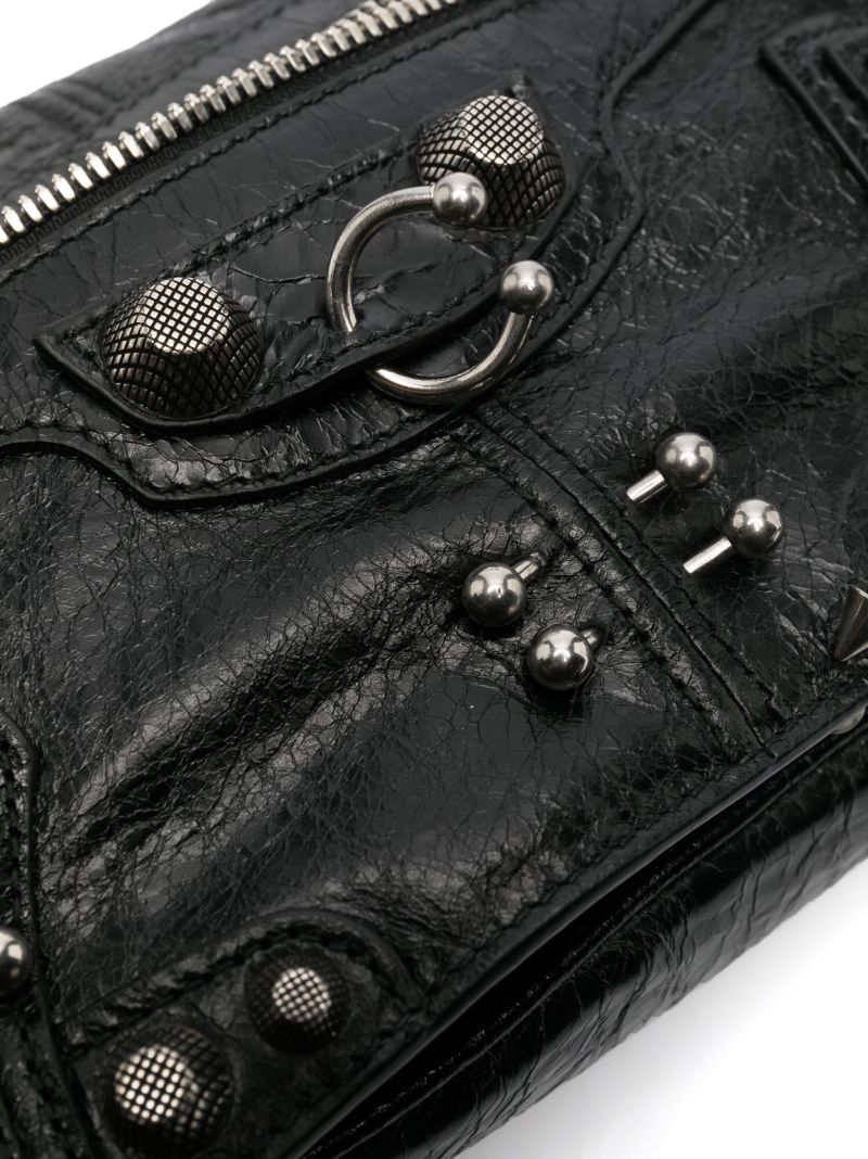 Black Le Cagole Leather Shoulder Bag