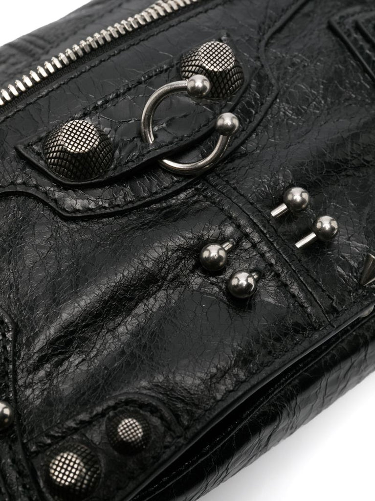 Black Le Cagole Leather Shoulder Bag