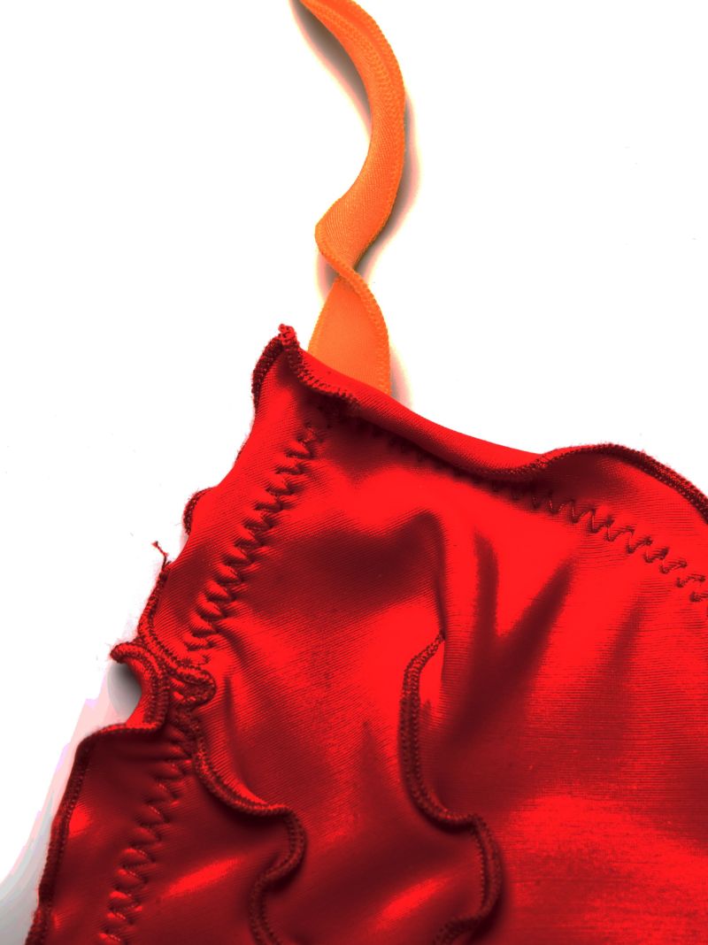Red Ruffle String Tie Bikini