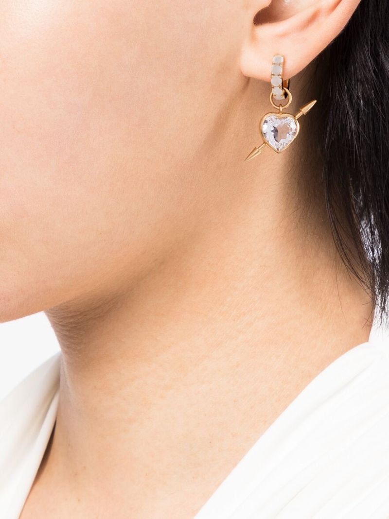 18k Gold-plated Silver Rebel Love Quartz Single Drop Earring