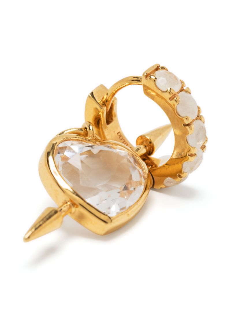 18k Gold-plated Silver Rebel Love Quartz Single Drop Earring