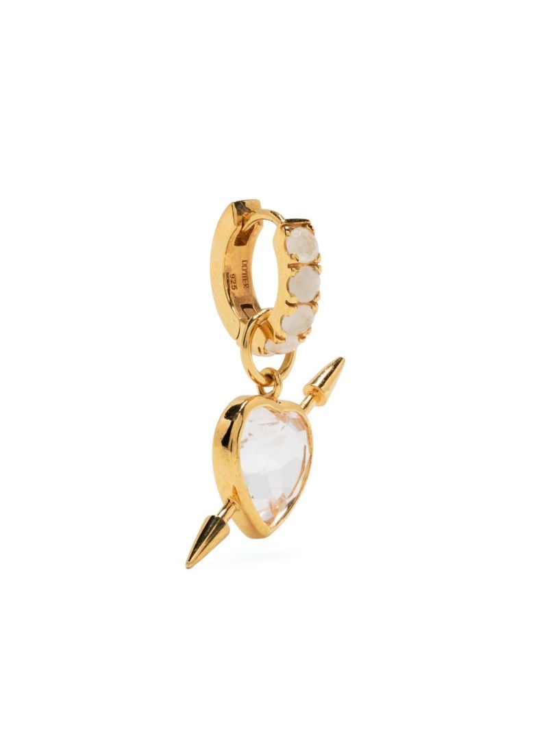 18k Gold-plated Silver Rebel Love Quartz Single Drop Earring