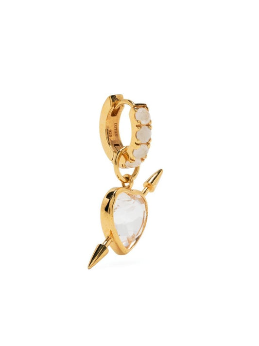 18k Gold-plated Silver Rebel Love Quartz Single Drop Earring