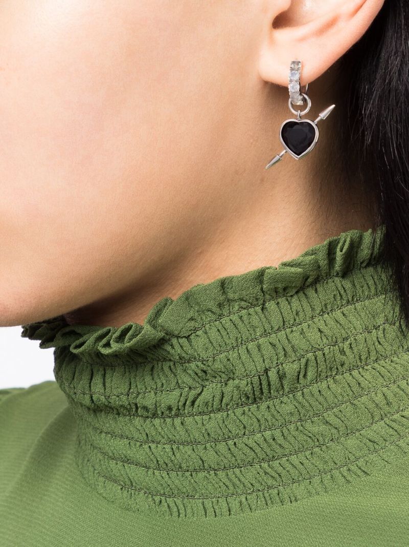 Sterling Silver Pierced Heart Earring