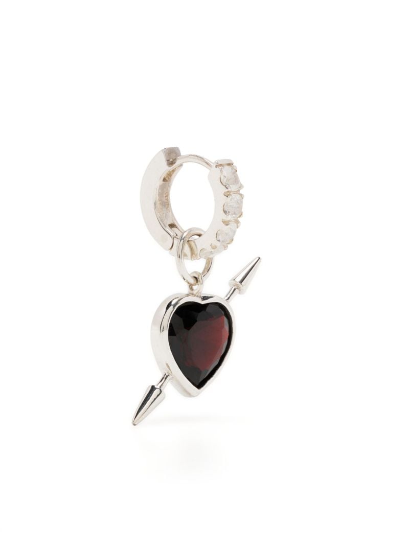 Sterling Silver Pierced Heart Earring