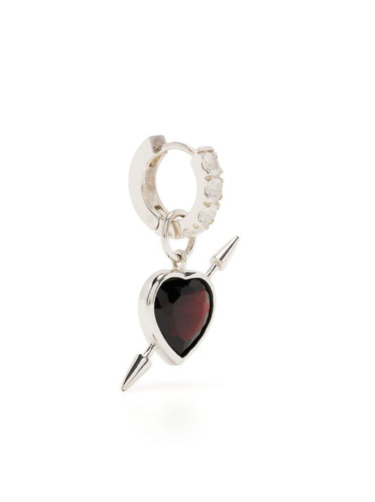 Sterling Silver Pierced Heart Earring