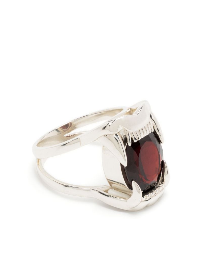 Sterling Silver Jaw Garnet Ring