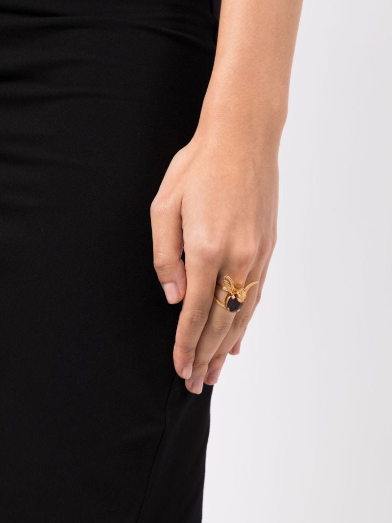18k Gold-plated Silver Gargoyle Garnet Ring