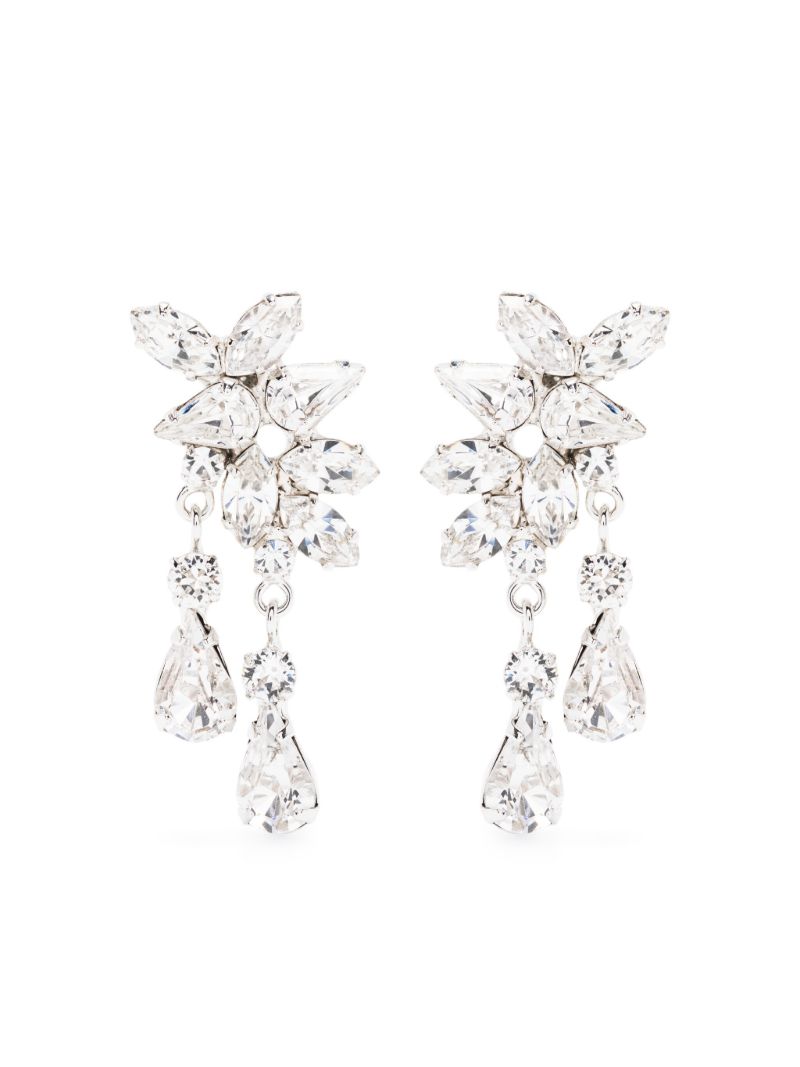 Silver-tone Delia Crystal Drop Earrings