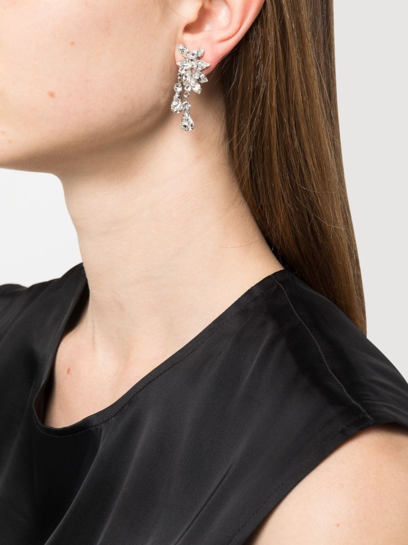 Silver-tone Delia Crystal Drop Earrings