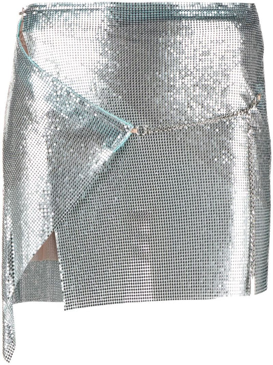Silver-tone Winona Chain Mail Mini Skirt