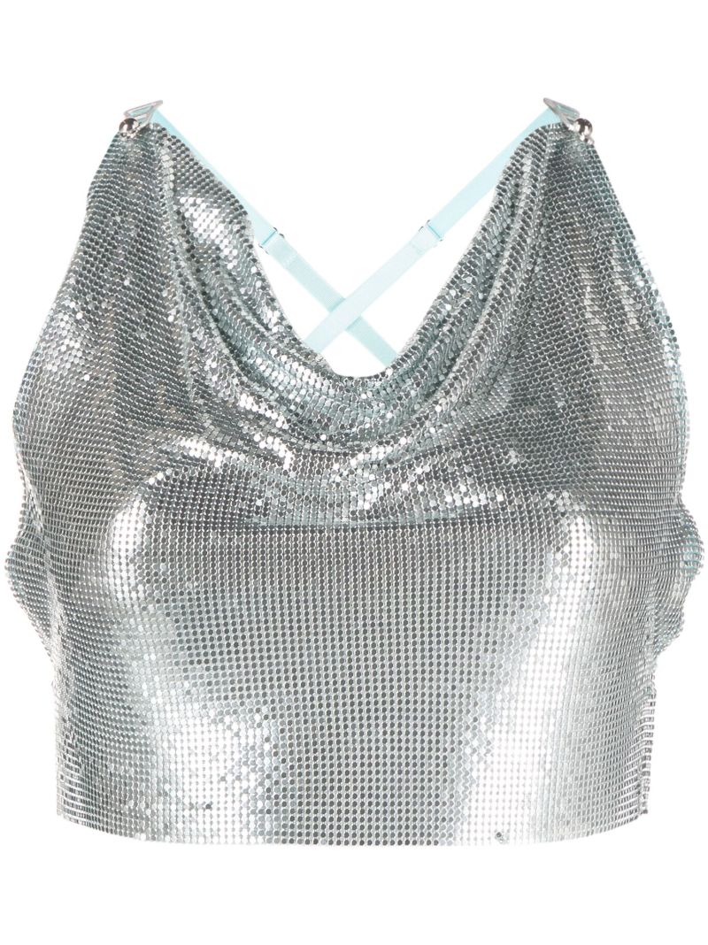 Silver-tone Bambi Chainmail Cropped Top