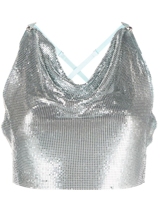 Silver-tone Bambi Chainmail Cropped Top