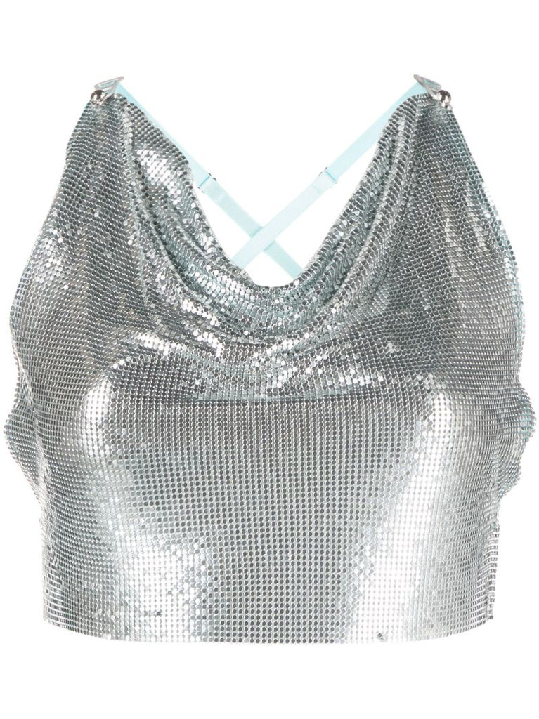 Silver-tone Bambi Chainmail Cropped Top