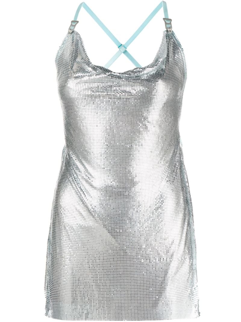 Silver-tone Calypso Chain Mail Mini Dress