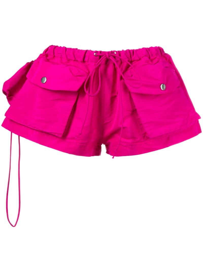 Pink Low-rise Cargo Shorts