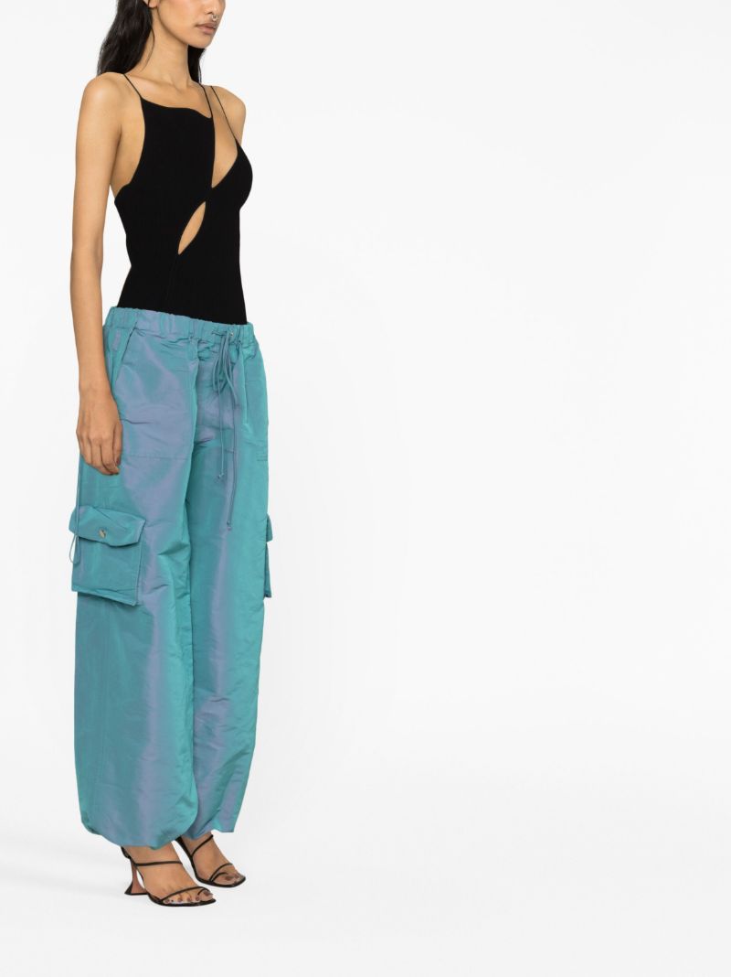 Blue Low-rise Cargo Trousers