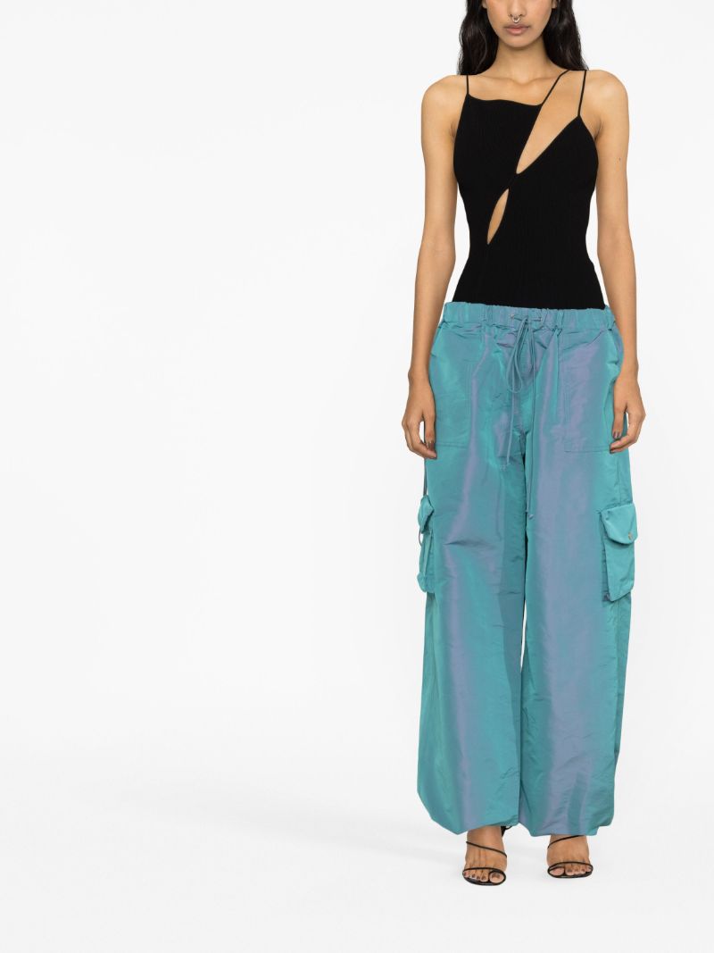 Blue Low-rise Cargo Trousers
