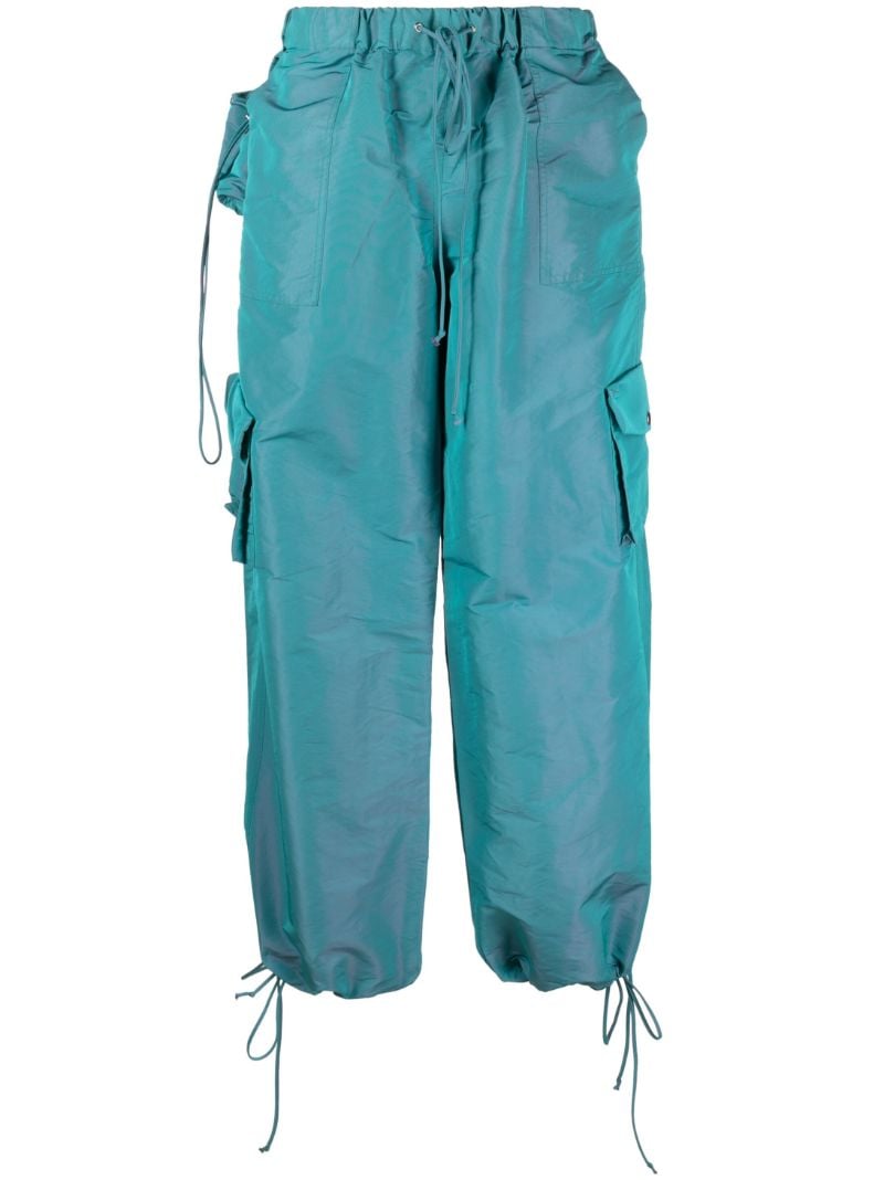 Blue Low-rise Cargo Trousers