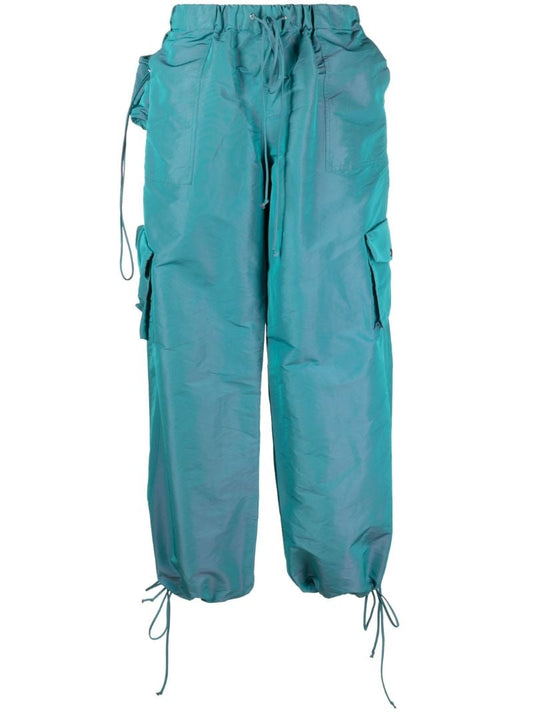 Blue Low-rise Cargo Trousers