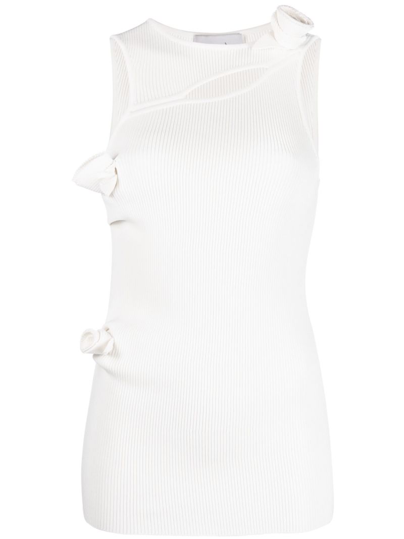 White Flower Tank Top