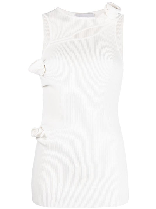 White Flower Tank Top