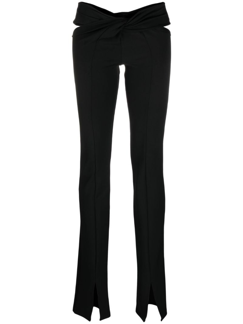 Black Cut-out Flared Trousers
