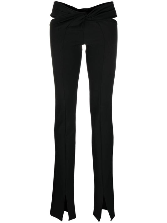Black Cut-out Flared Trousers