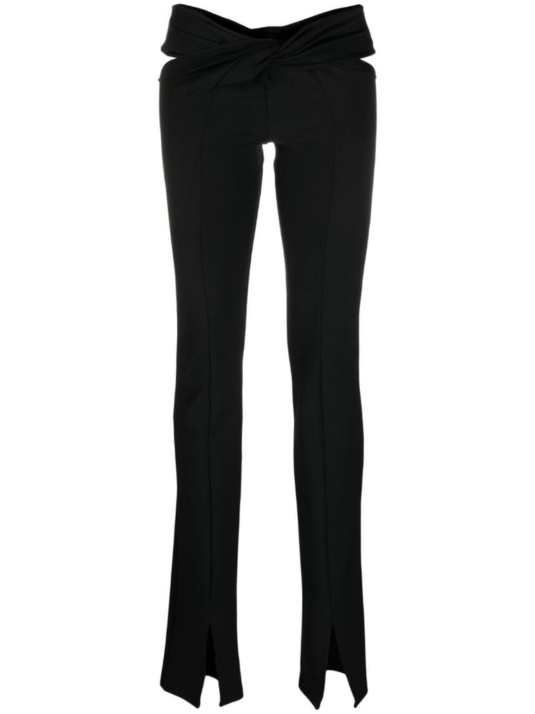 Black Cut-out Flared Trousers