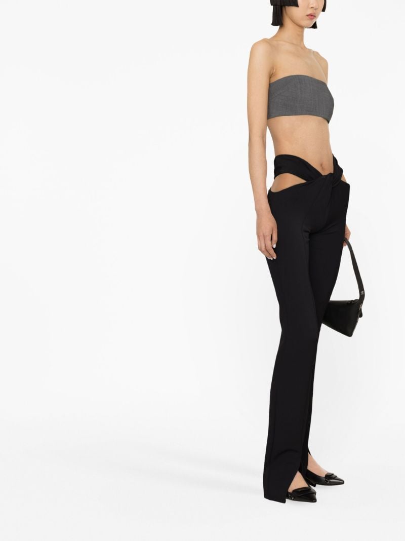 Black Cut-out Flared Trousers