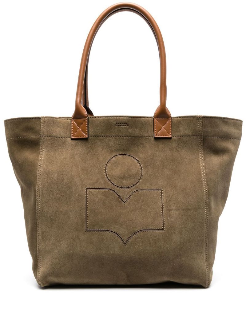 Green Embroidered Logo Tote Bag