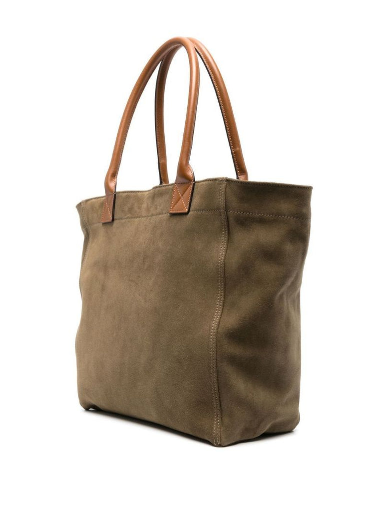Green Embroidered Logo Tote Bag