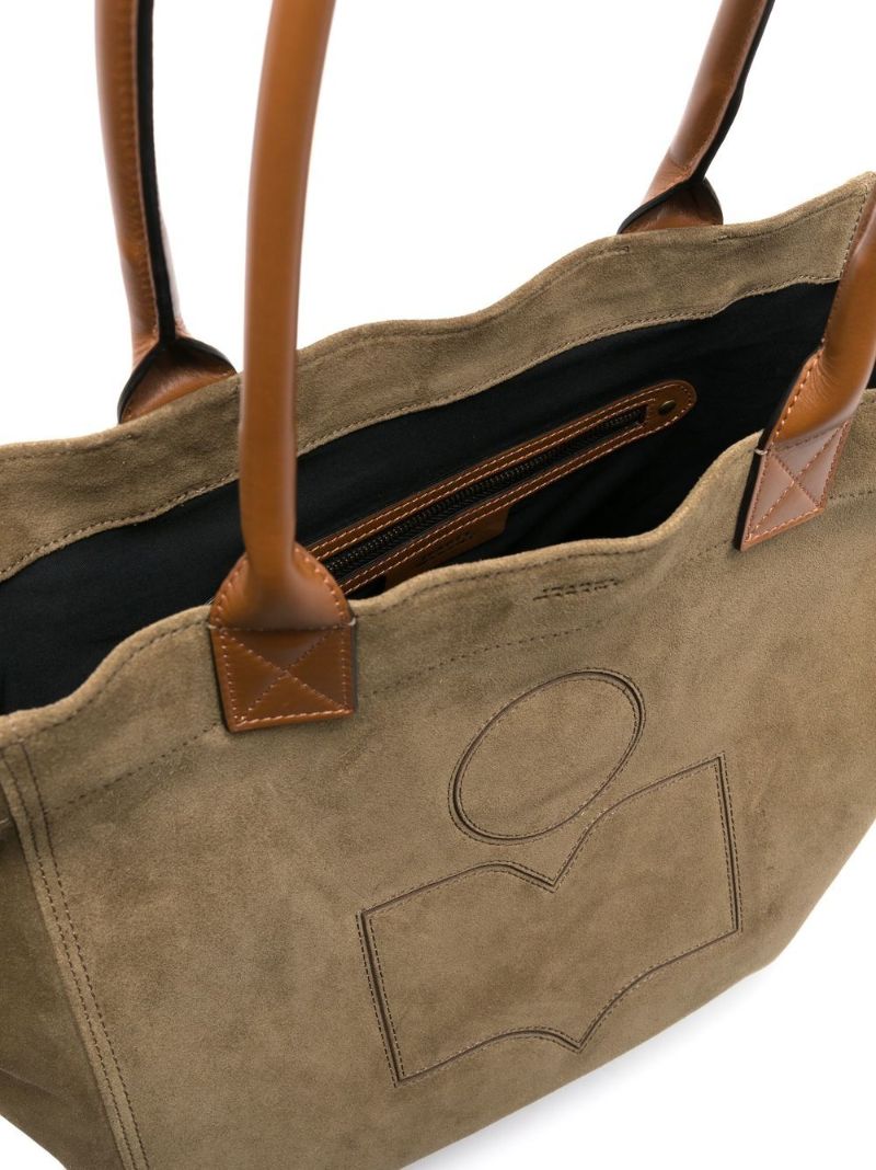 Green Embroidered Logo Tote Bag