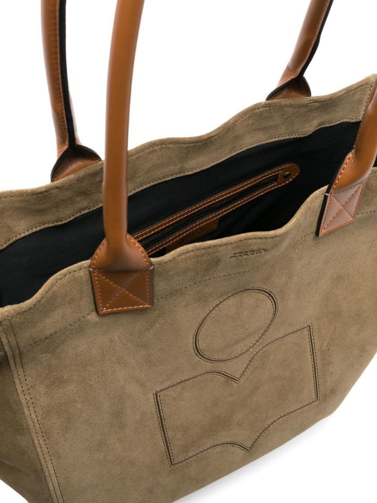 Green Embroidered Logo Tote Bag