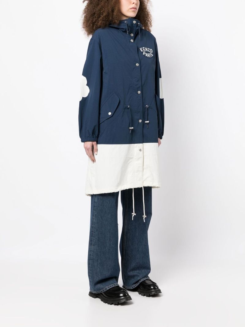 Blue Sailor Logo Print Windbreaker