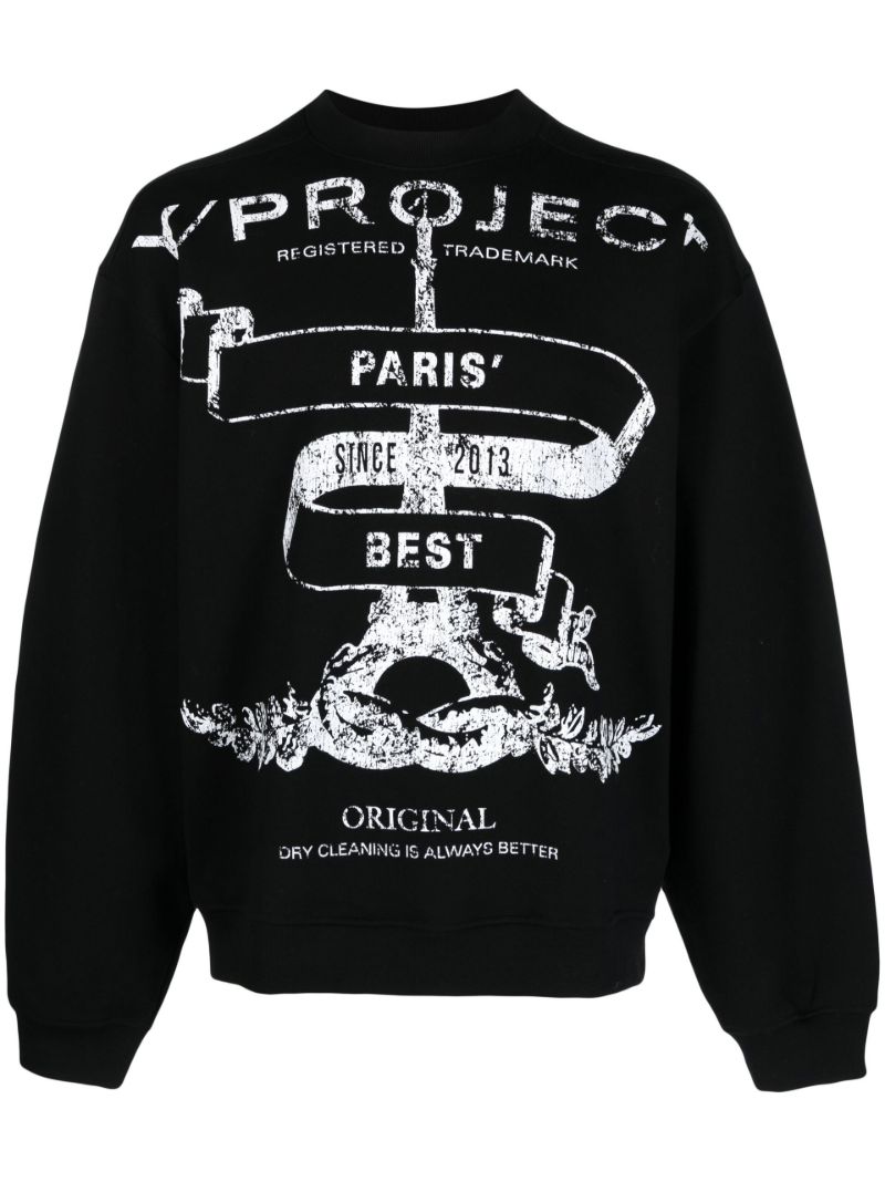 Black Paris Best Mesh Sweatshirt