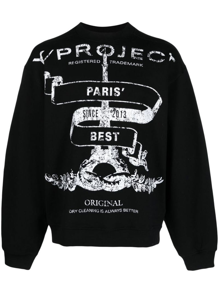 Black Paris Best Mesh Sweatshirt