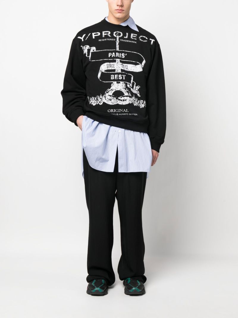 Black Paris Best Mesh Sweatshirt