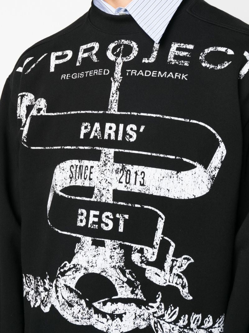 Black Paris Best Mesh Sweatshirt